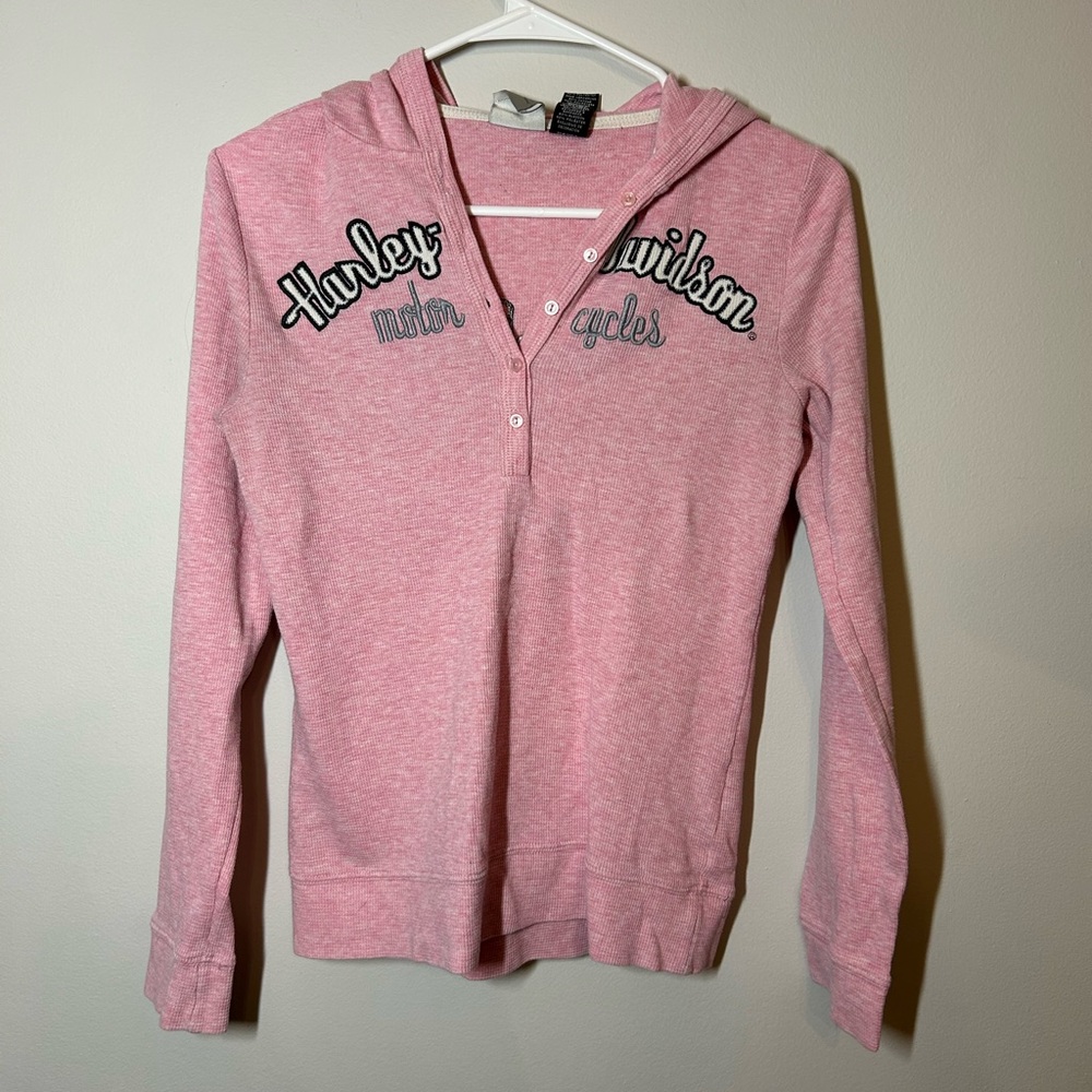 Harley-Davidson Pink V-Neck Women's long sleeve